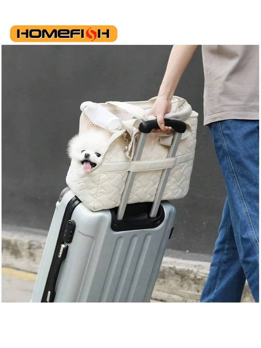 Sac cabas de transport pour chat en toile — respirant, zippé, S ou L – photo 2