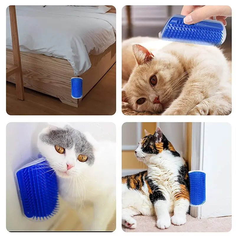 Brosse d'angle pour chat — brosse de massage murale amovible – photo 3
