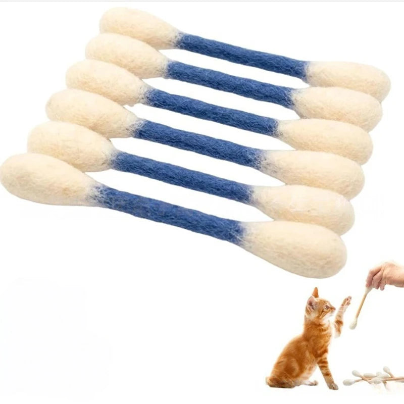 Jouet coton-tige pour chat à l'herbe à chat — feutre, lot de 6 – photo 8