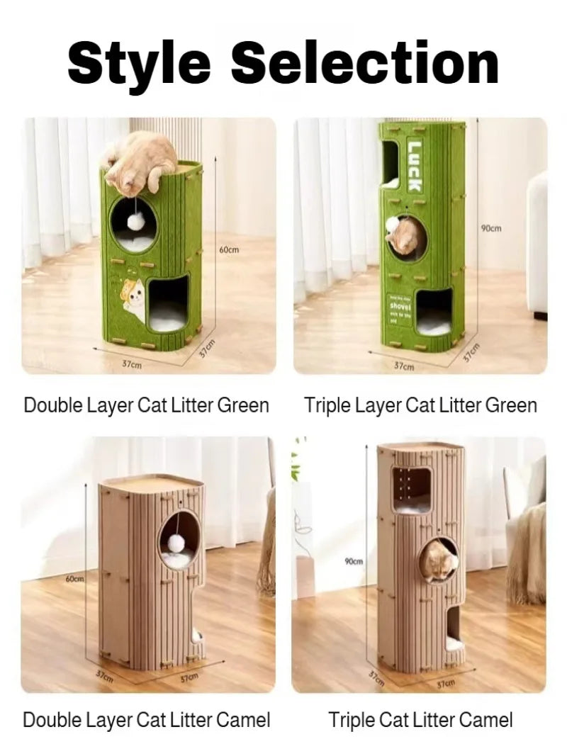 Niche pour chat multi-niveaux fermée — nid et espace de grimpe – photo 6