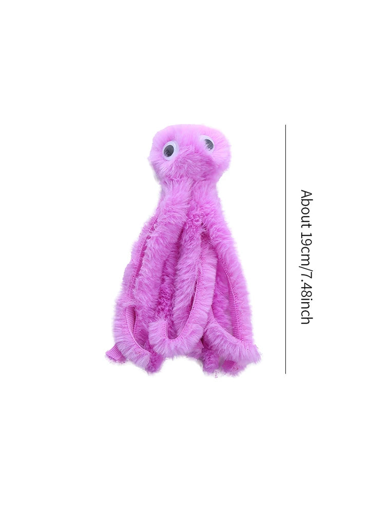 Peluche pieuvre pour chat — jouet doux en tissu, 3 coloris – photo 8