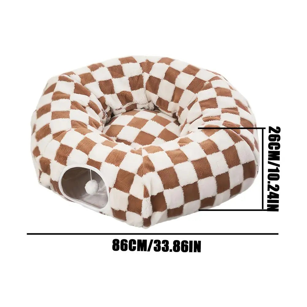 Lit tunnel pour chat lavable avec balle — cachette et couchage – photo 8