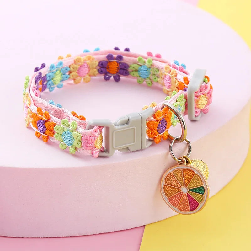 Collier pour chat avec clochette — réglable, motifs empreintes – photo 2