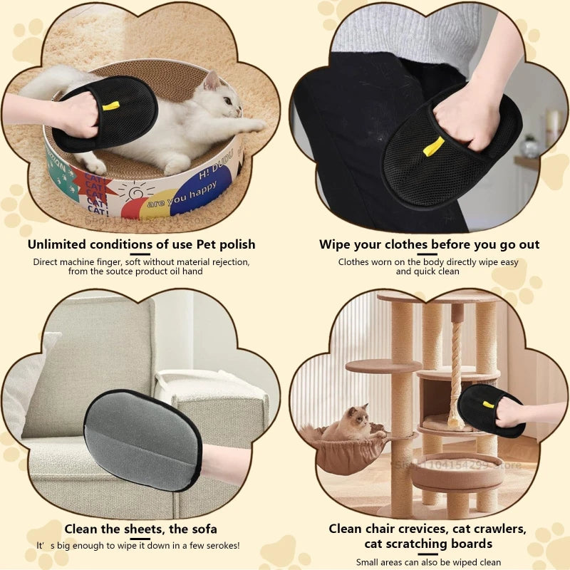 Gant de toilettage pour chat — ramasse-poils réutilisable, lot – photo 3