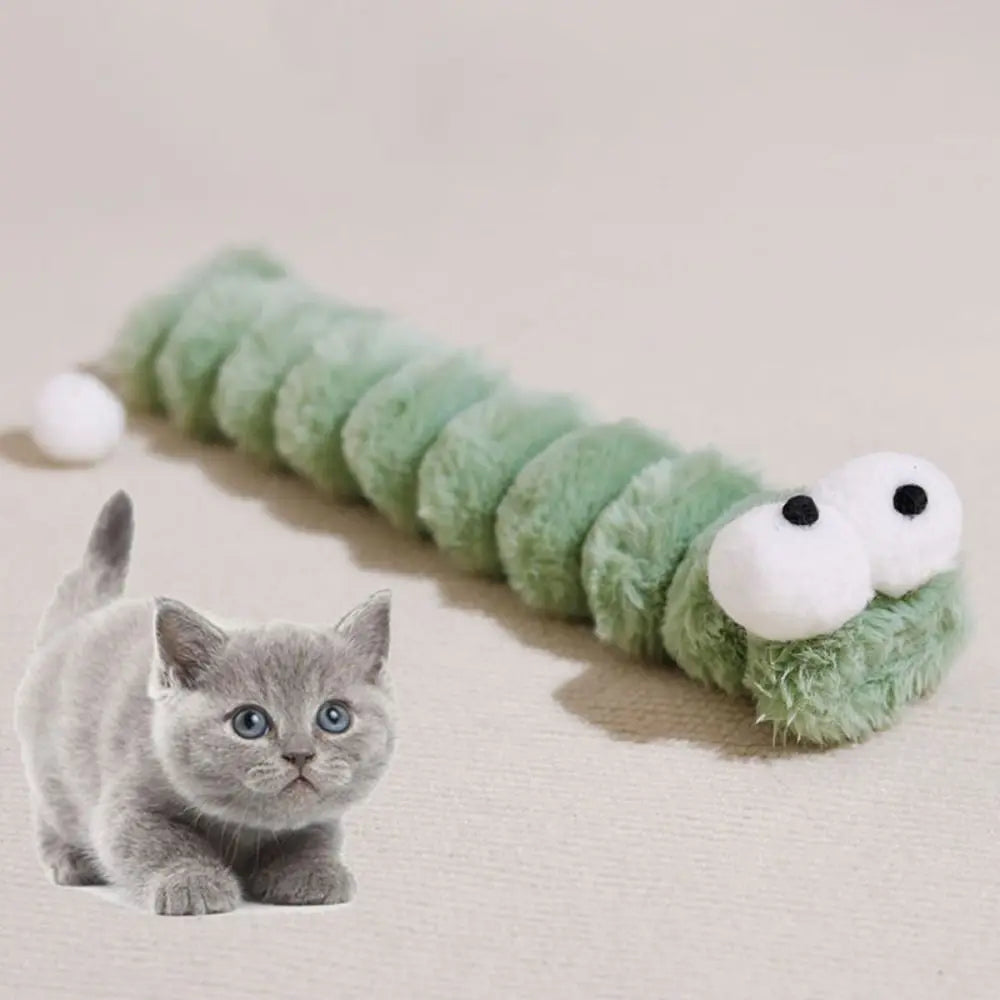 Jouet chenille pour chat à l'herbe à chat — coussin à mordiller