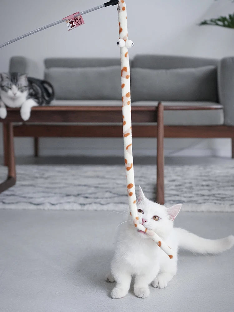 Canne pour chat à chenille colorée — jouet interactif en velours – photo 2