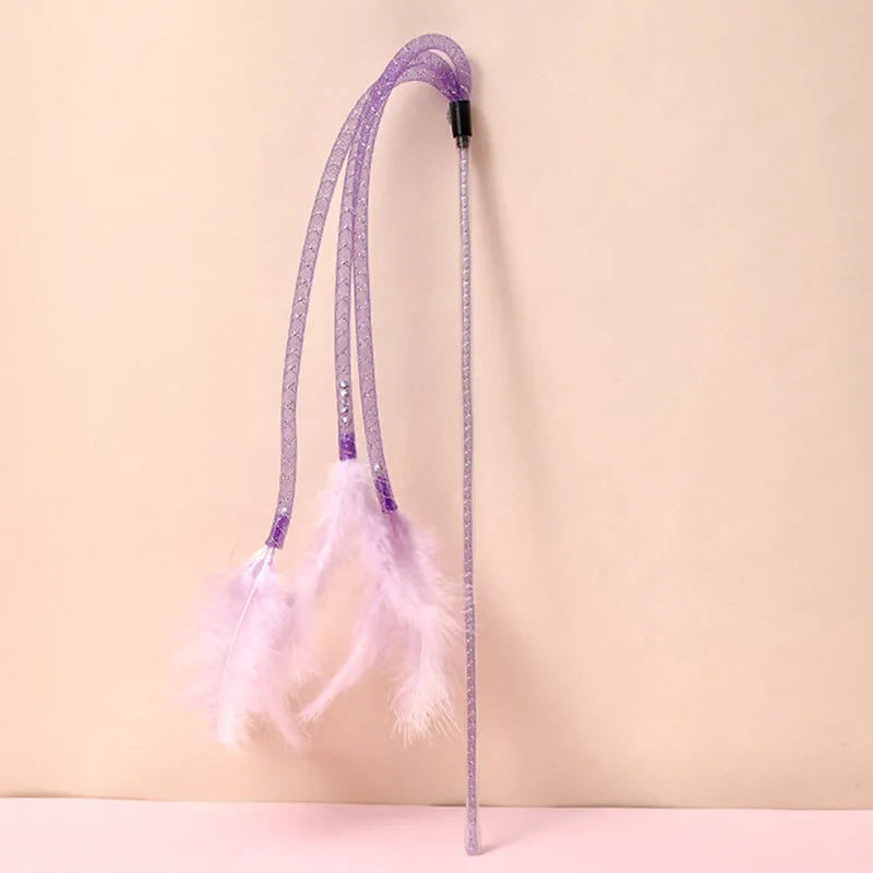 Canne à plumes pour chat 42 cm avec grelot — 3 coloris – photo 7