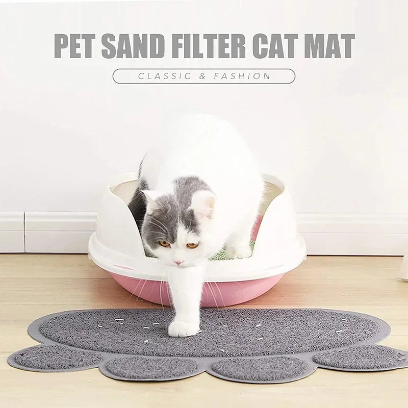 Tapis de litière pour chat motif pattes — imperméable, 2 tailles – photo 3