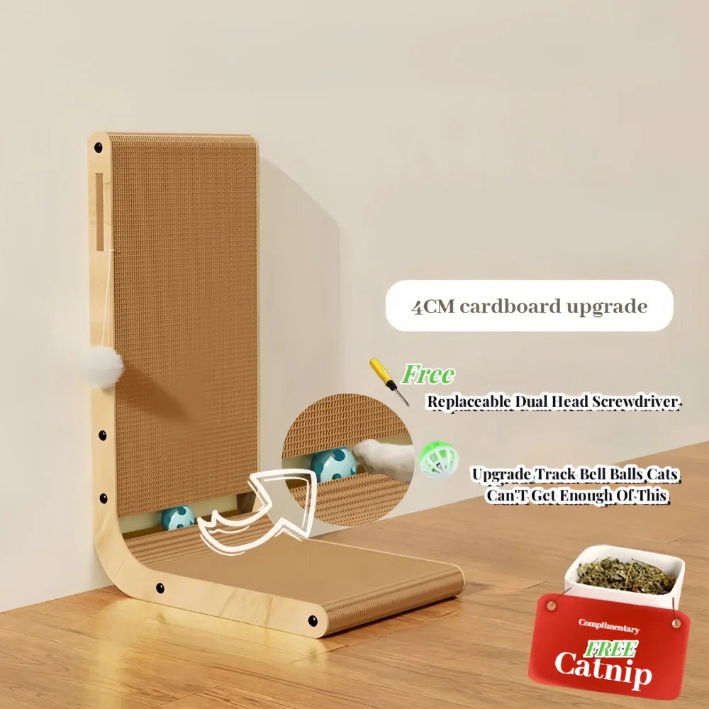 Griffoir pour chat en carton forme L — lit et griffoir 2 en 1 – photo 6