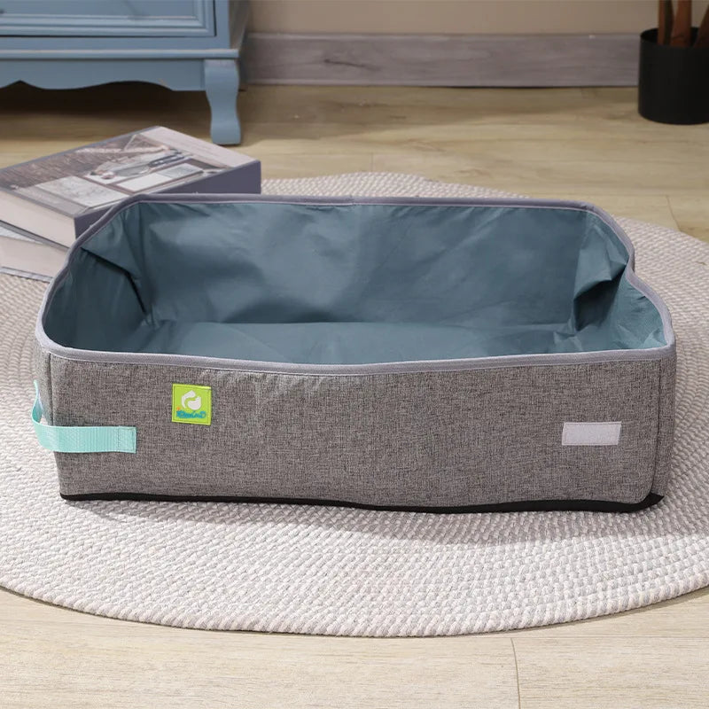 Bac à litière pour chat pliable semi-ouvert — tissu Oxford imperméable – photo 10