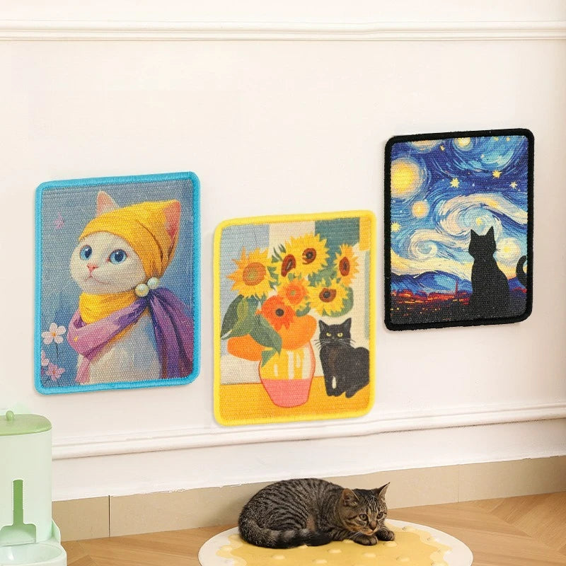 Griffoir mural pour chat en tissu — bords cousus, 9 motifs – photo 3