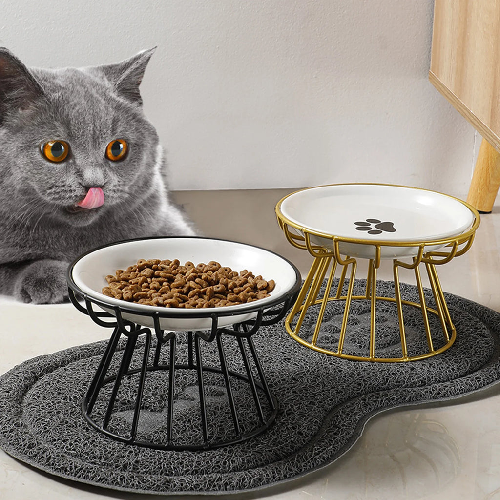 Bol surélevé pour chat en céramique — support anti-renversement