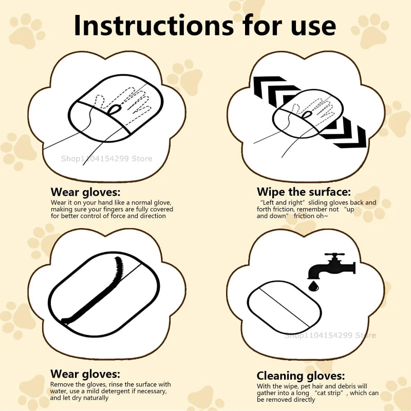 Gant de toilettage pour chat — ramasse-poils réutilisable, lot – photo 4