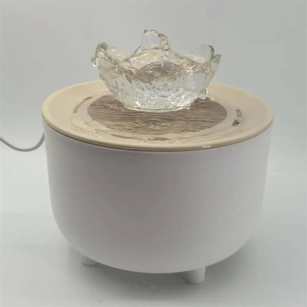 Fontaine à eau pour chat 1,2 L avec filtre — compacte, motif lotus – photo 7