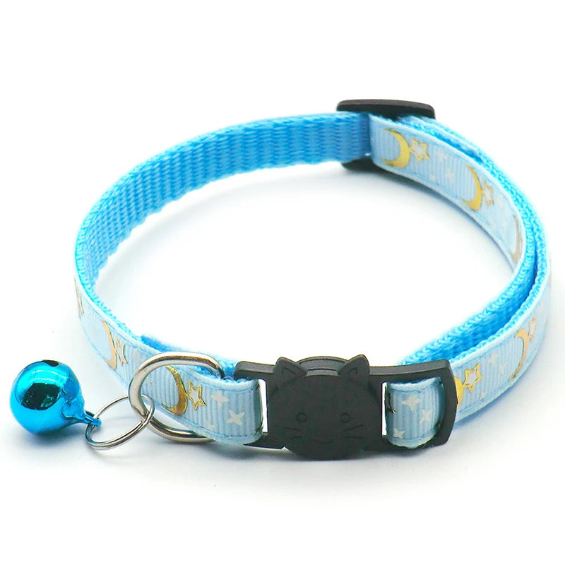 Collier pour chat étoiles et lune — boucle anti-étranglement, grelot – photo 7