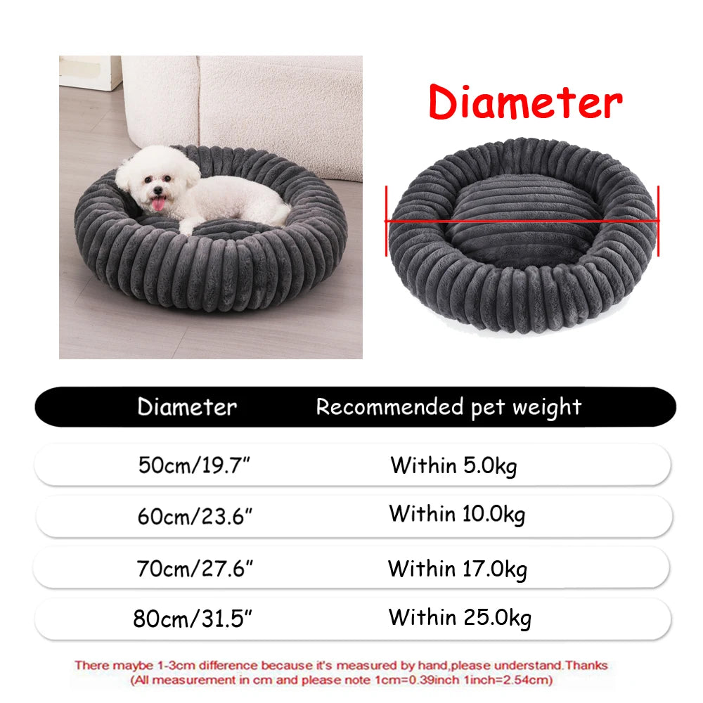 Lit rond pour chat en peluche — panier douillet lavable – photo 11