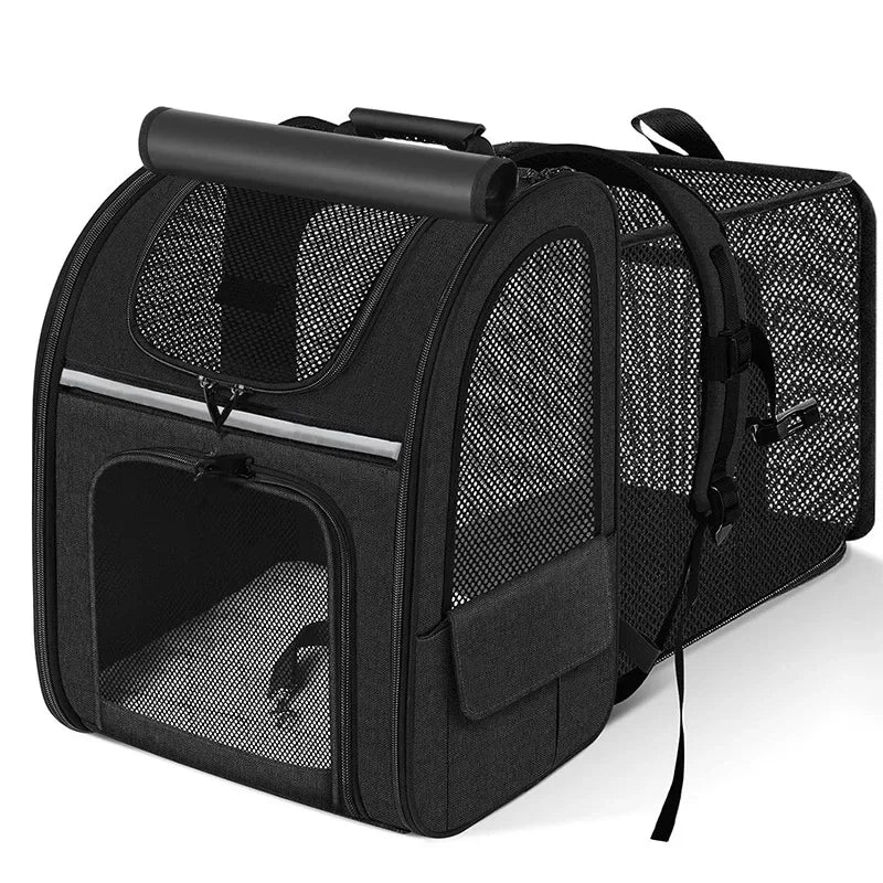 Sac à dos de transport pour chat extensible — fenêtre en maille – photo 8