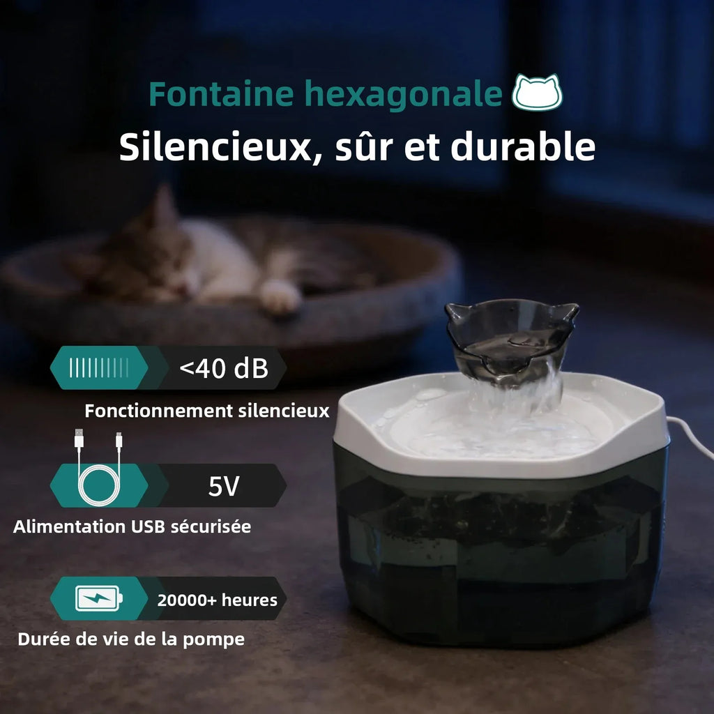 Fontaine à eau pour chat 1,2 L USB — gris, blanc ou bleu – photo 4