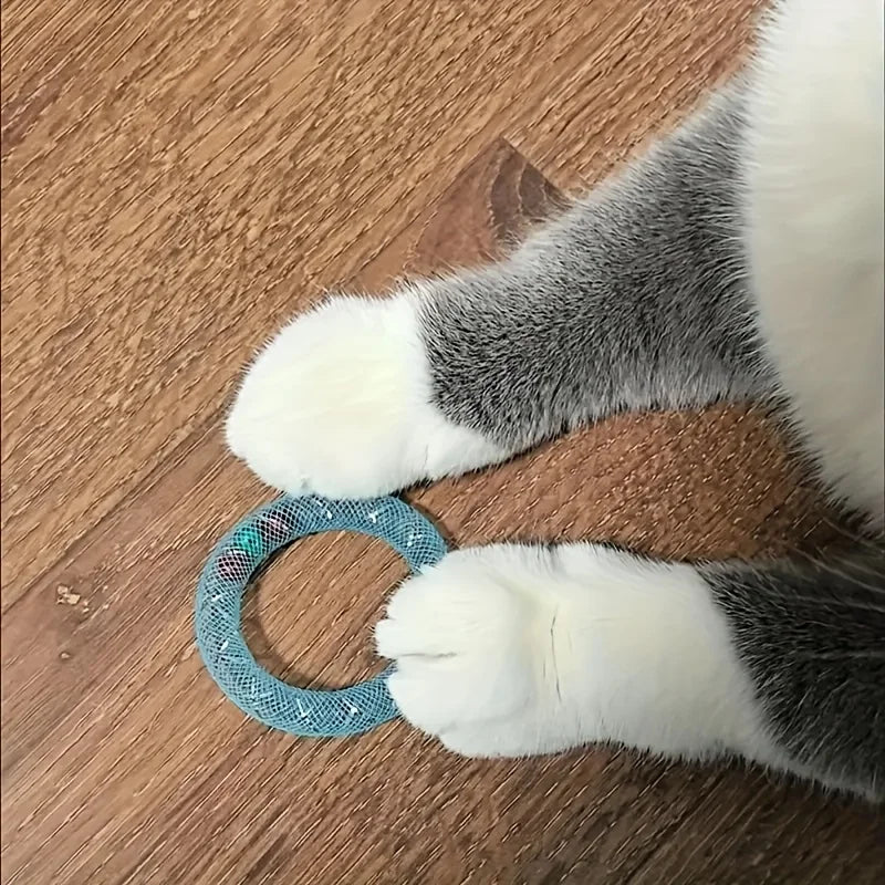 Jouet donut pour chat à grelot — tube flexible à ressort, sans pile – photo 6