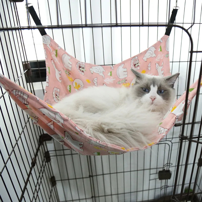 Hamac pour chat à suspendre avec sangles — réversible, S à L – photo 2