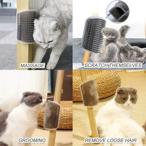 Brosse d'angle pour chat — brosse de massage murale amovible – photo 2