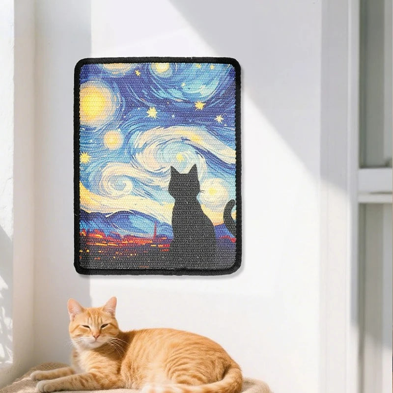 Griffoir mural pour chat en tissu — bords cousus, 9 motifs – photo 2