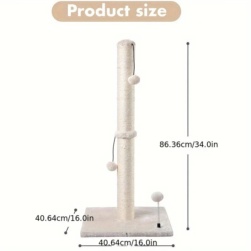 Griffoir colonne pour chat en sisal avec balle suspendue — 2 tailles – photo 5