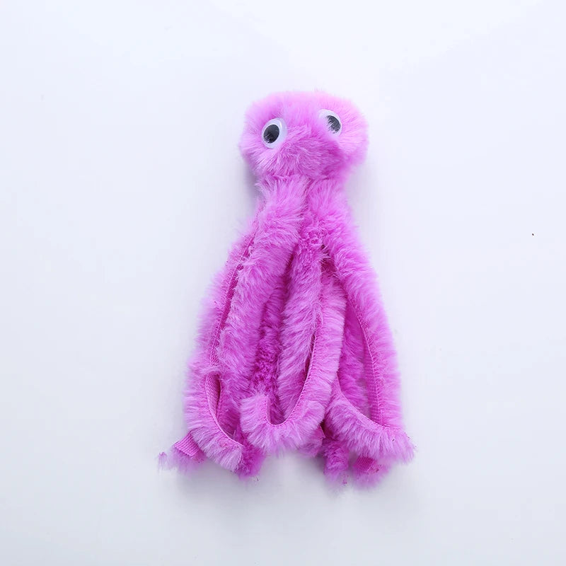 Peluche pieuvre pour chat — jouet doux en tissu, 3 coloris – photo 5