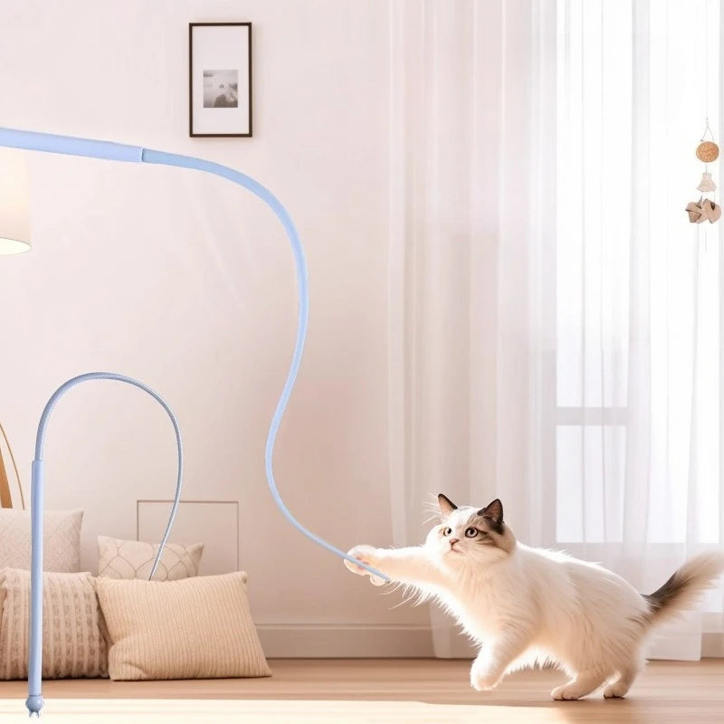 Canne pour chat à queue de souris en silicone — rose ou bleue – photo 2
