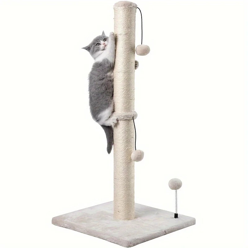 Griffoir colonne pour chat en sisal avec balle suspendue — 2 tailles