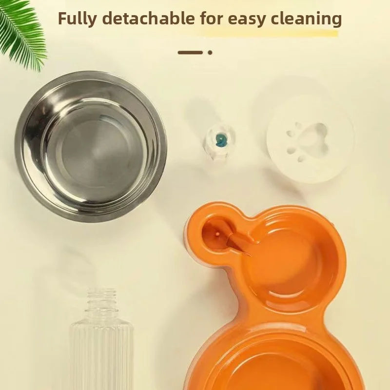 Distributeur de croquettes et d'eau pour chat — réserve 2 en 1 – photo 4