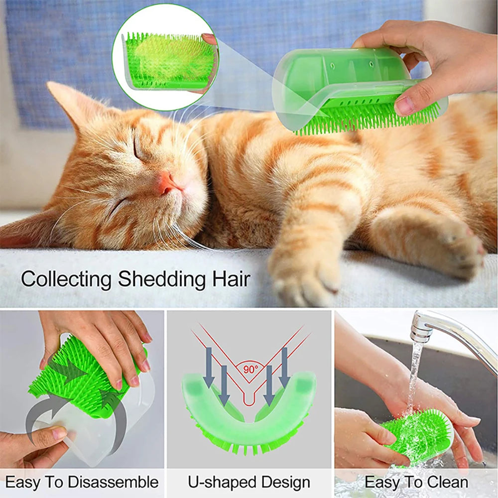Brosse d'angle pour chat — brosse de massage murale amovible – photo 4