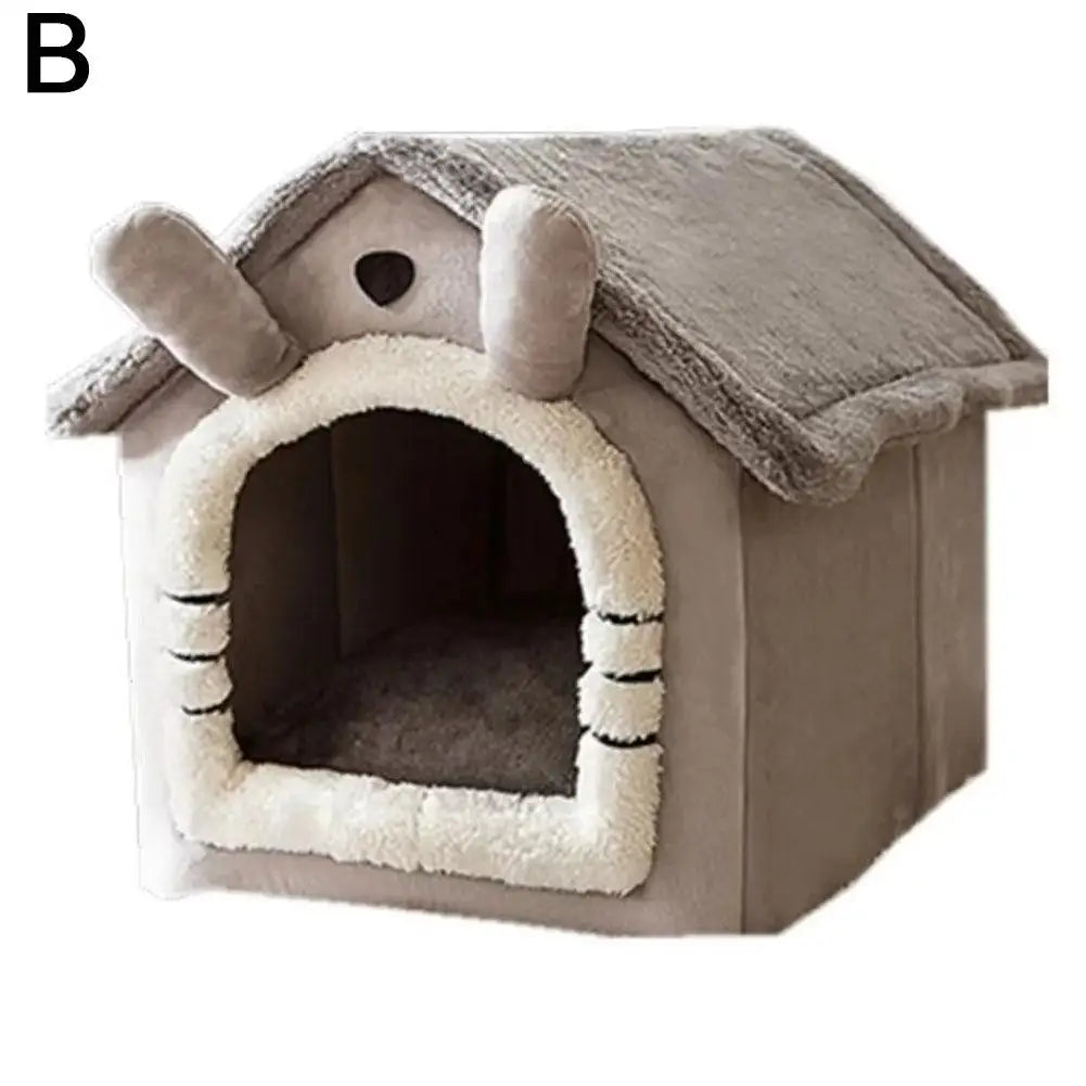 Maison pour chat en peluche ours ou lapin — niche épaisse lavable – photo 8