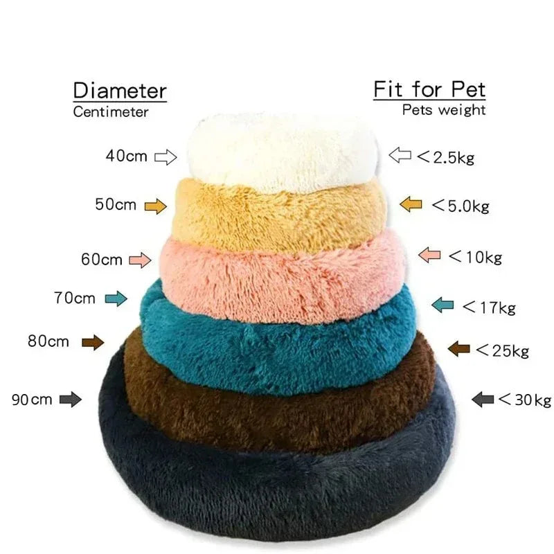 Lit rond pour chat en peluche — panier douillet lavable – photo 6