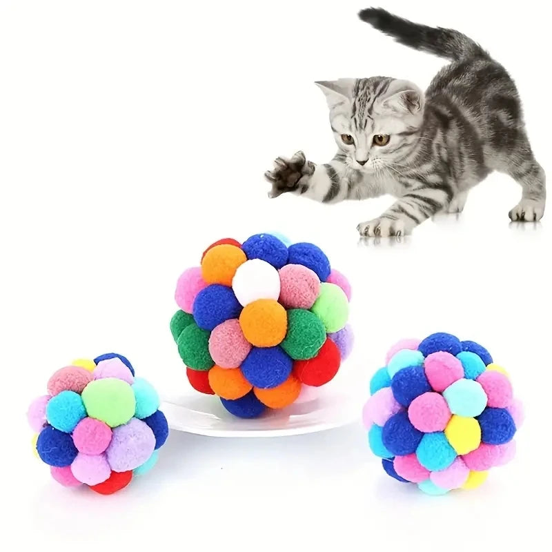 Balles en peluche pour chat avec grelot — à l'unité ou lot de 3 – photo 5