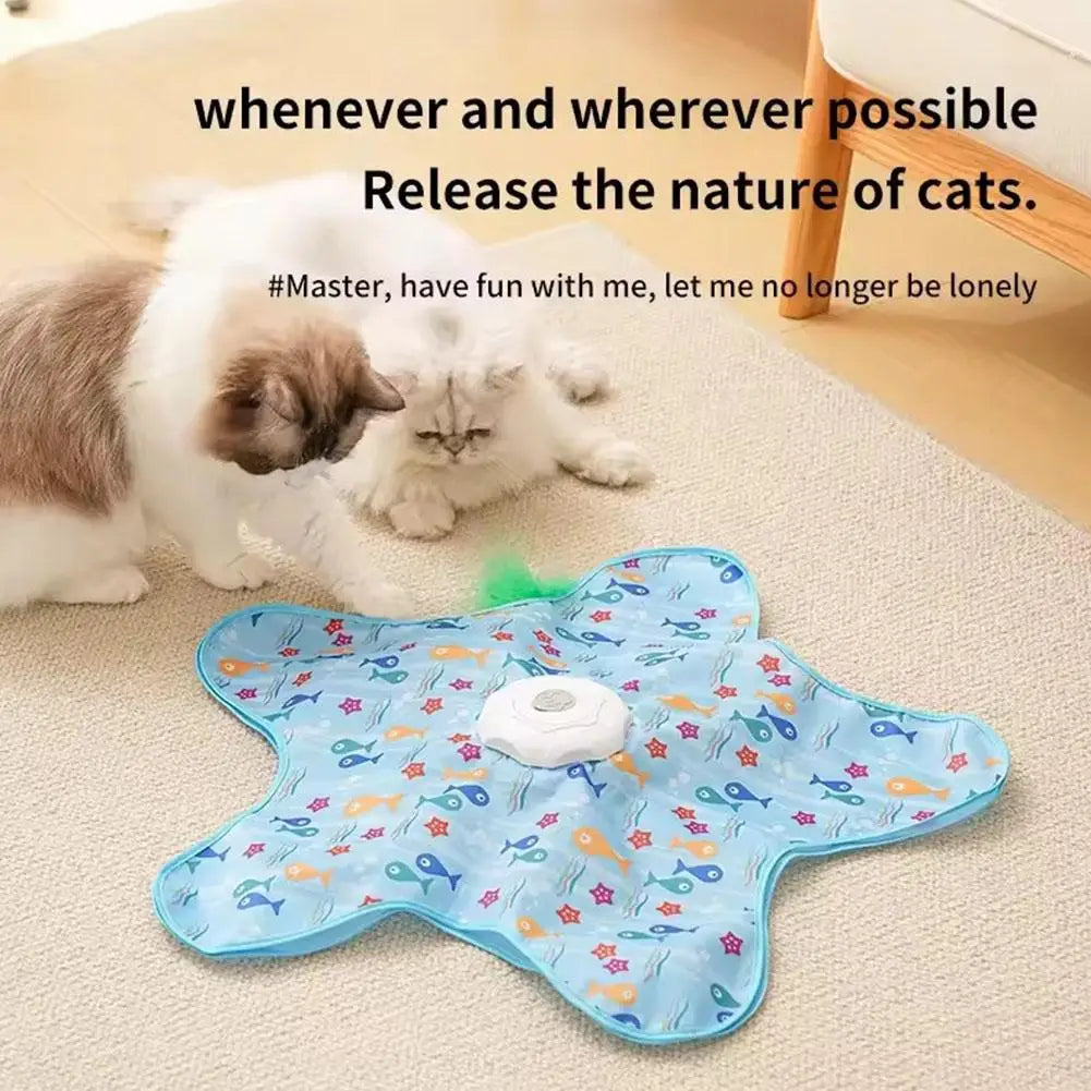 Jouet cache-cache pour chat — souris couinante et plumes cachées – photo 2