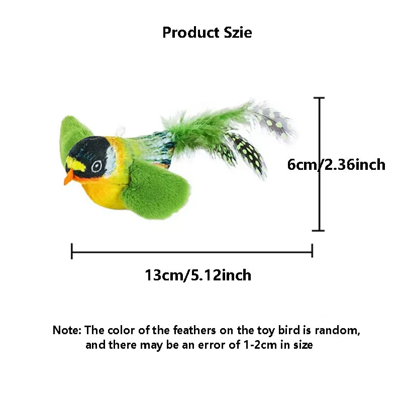 Jouet oiseau sonore pour chat sur corde élastique — à suspendre – photo 6