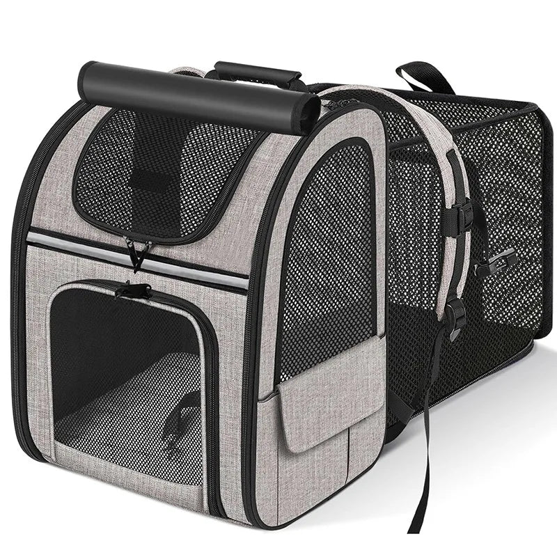 Sac à dos de transport pour chat extensible — fenêtre en maille – photo 6