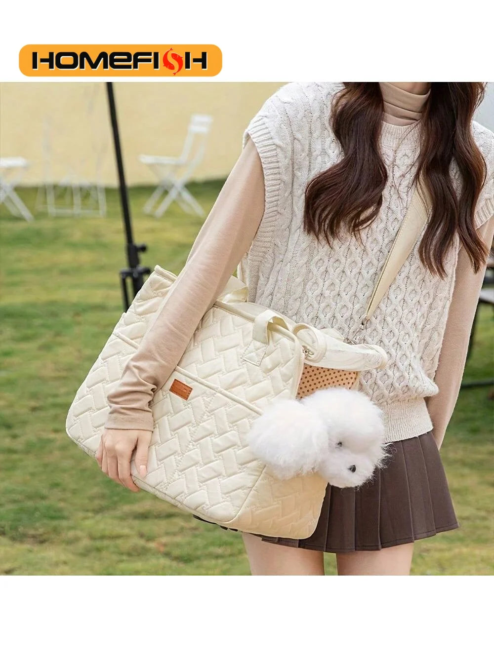 Sac cabas de transport pour chat en toile — respirant, zippé, S ou L