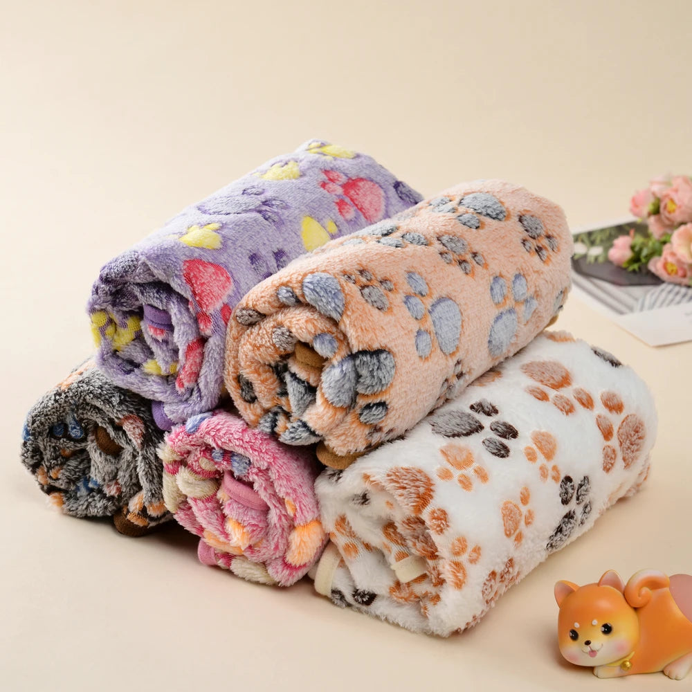 Couverture pour chat en polaire motif pattes — XS à L, 5 coloris