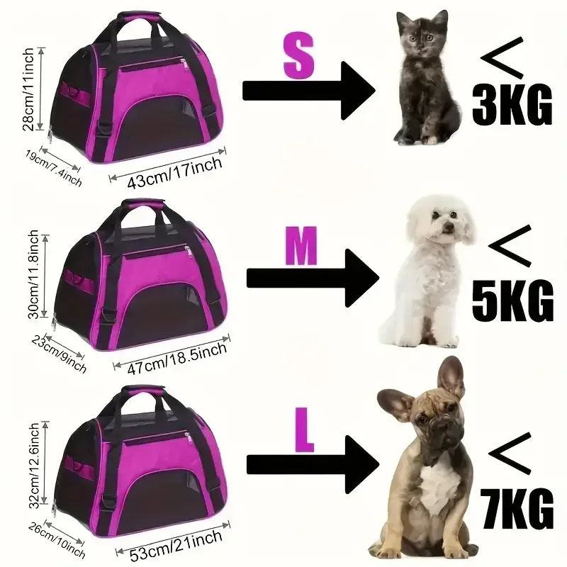 Sac de transport pour chat pliable — maille respirante, S à L – photo 2