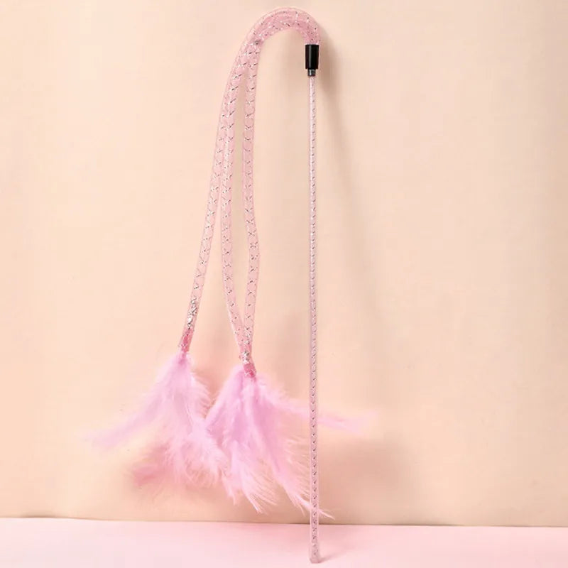 Canne à plumes pour chat 42 cm avec grelot — 3 coloris – photo 8