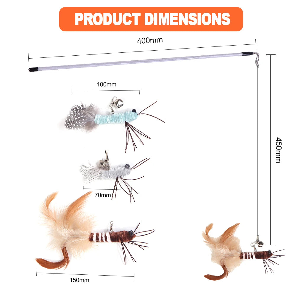 Canne à plumes pour chat libellule — tête de rechange ou avec canne – photo 4
