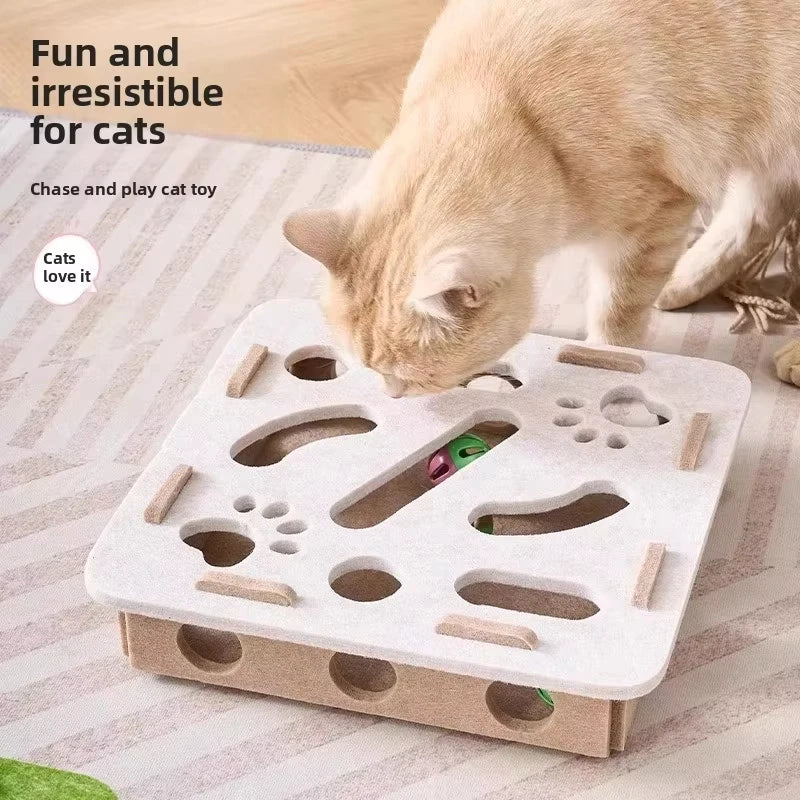 Jouet puzzle pour chat en feutre — boîte à balles d'activité – photo 2