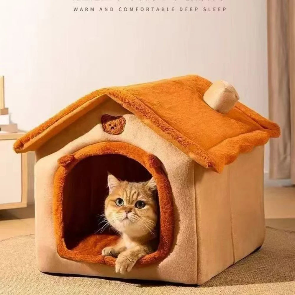 Maison pour chat en peluche — lavable, toutes saisons, S à L – photo 2