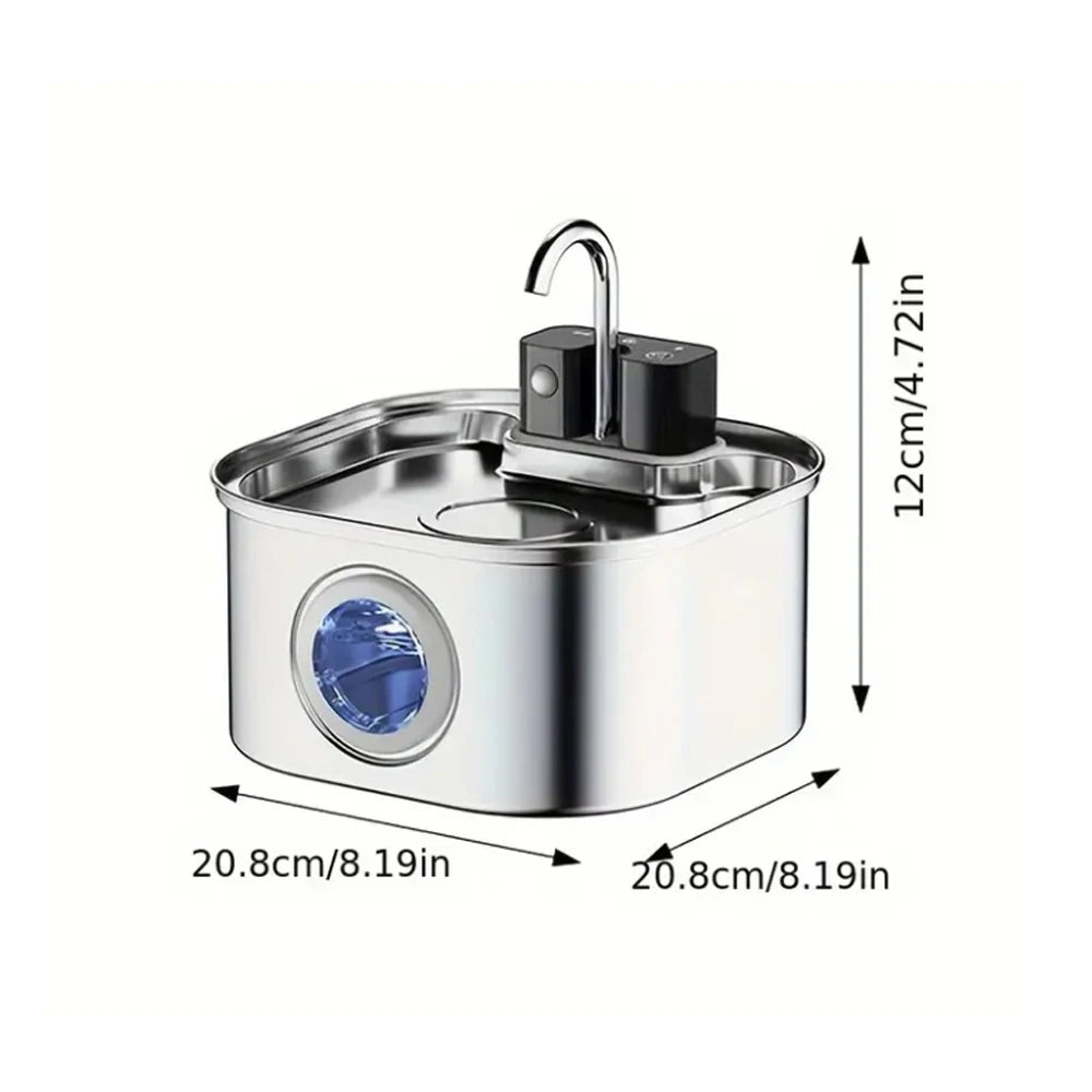 Fontaine à eau sans fil pour chat — inox, à capteur, 3 L – photo 6