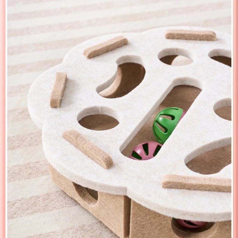 Griffoir pour chat carré ou fleur — jouet interactif en feutre – photo 6