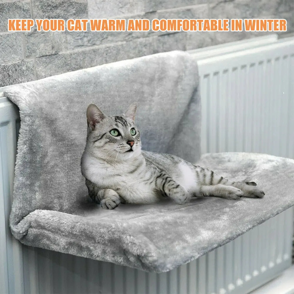 Hamac de radiateur pour chat — lit suspendu en peluche, cadre métal – photo 5