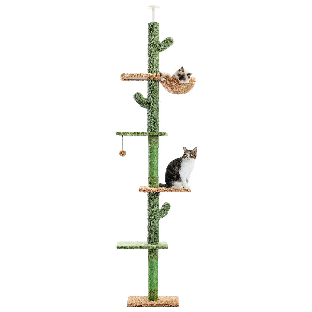 Arbre à chat cactus 5 niveaux sol-plafond — hamac et griffoir – photo 7