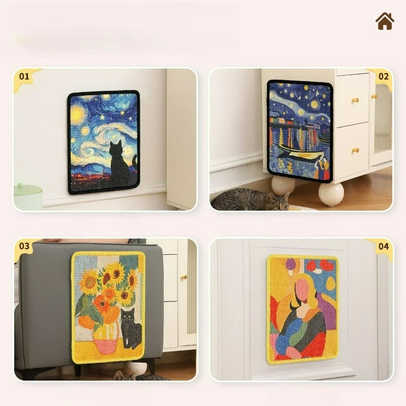 Griffoir mural pour chat en tissu — bords cousus, 9 motifs – photo 5